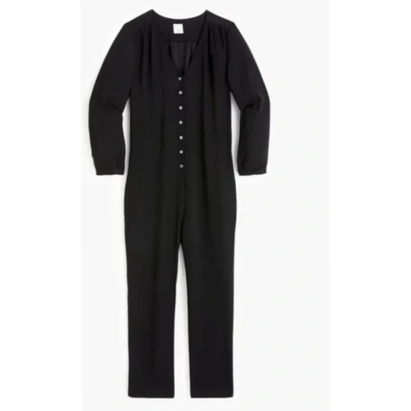 Hatch X J. Crew Black Button-Down Jumpsuit - Picture 1 of 7